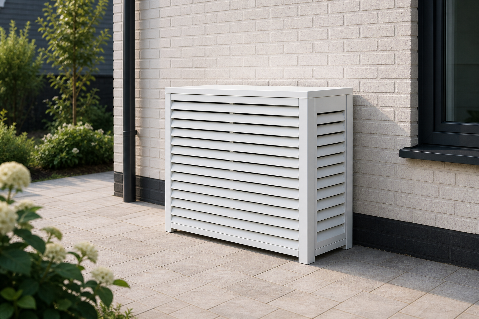 Ruime witte airco behuizing