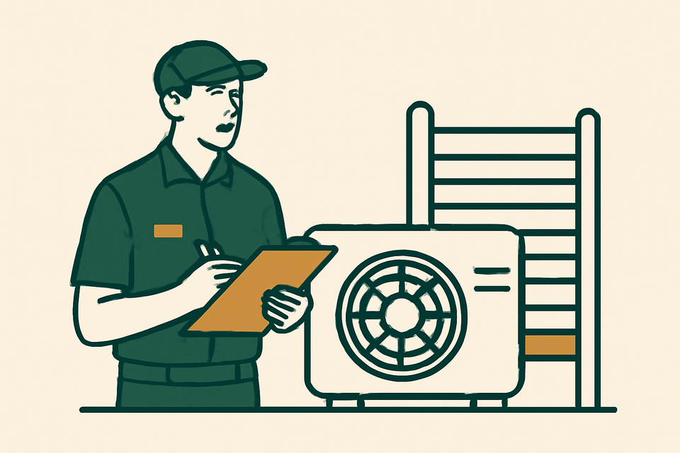 Airco omkasting voor installateurs (illustratie)