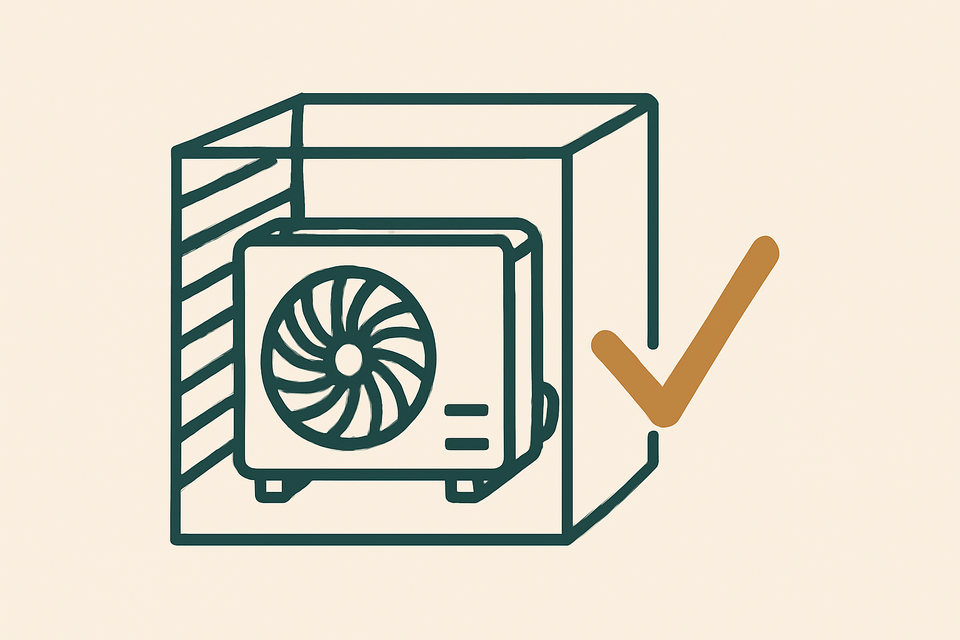 Past mijn buitenunit in een omkasting? (illustratie)
